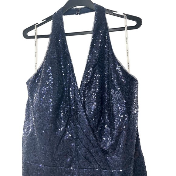 NWT Jasmine Midnight Sequence Halter Formal Gown - Picture 3 of 8